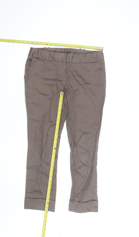 Dorothy Perkins Women’s Brown Chino Trousers Size 10 Straight Leg Workwear