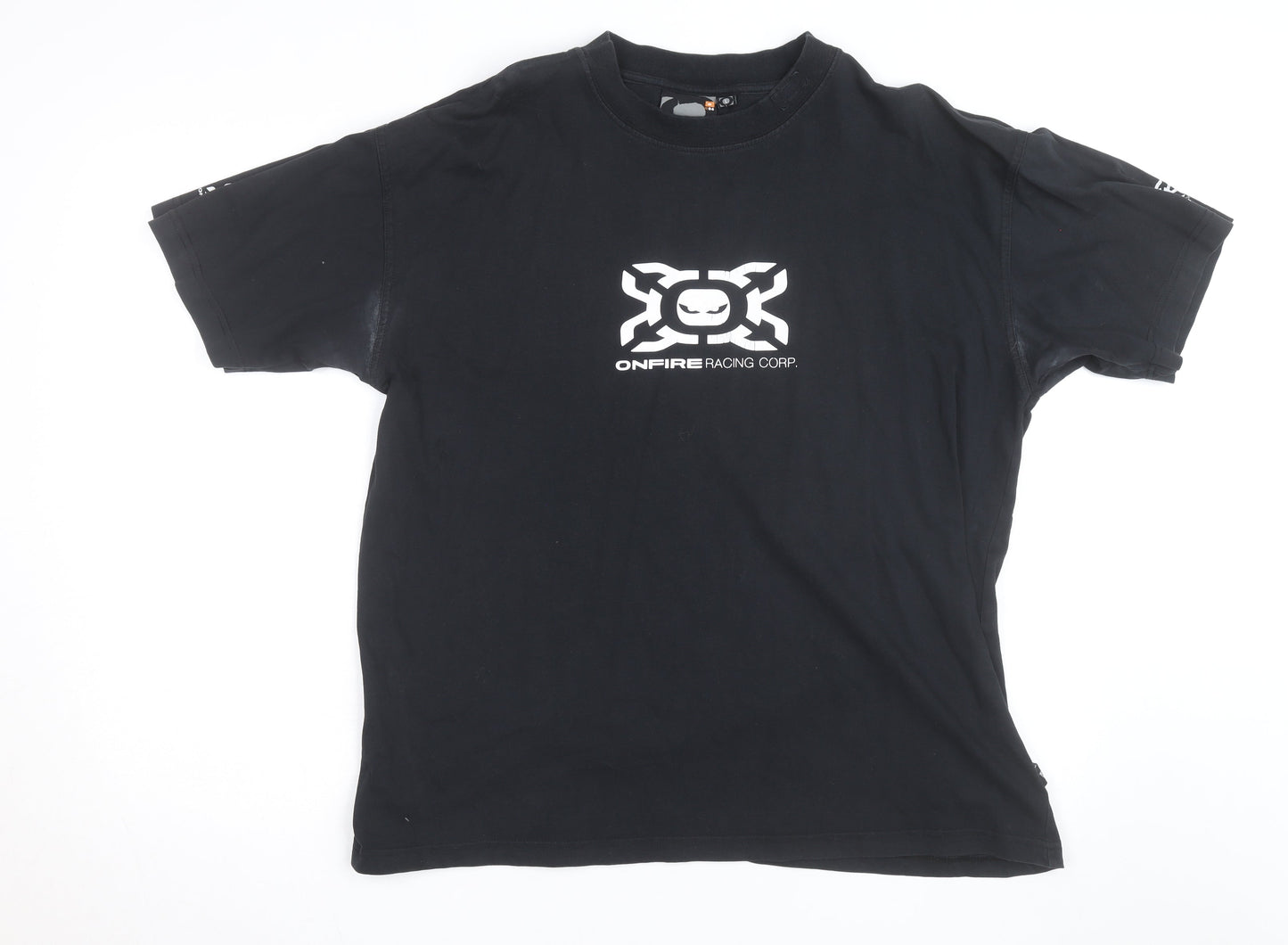 Onfire Racing Corp Black Men's Graphic Short Sleeve T-Shirt Size M