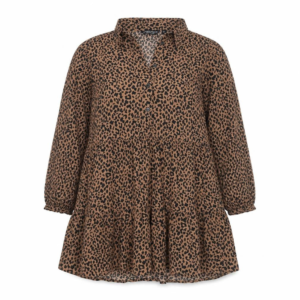 Dorothy Perkins Women’s Brown Leopard Print Tunic Blouse Size 12