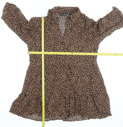 Dorothy Perkins Women’s Brown Leopard Print Tunic Blouse Size 12