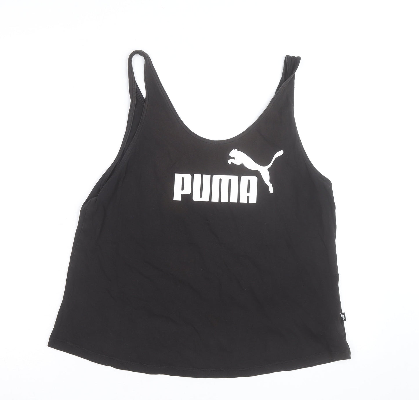 Puma Womens Black Sports Tank Top Size 14 Cotton Blend