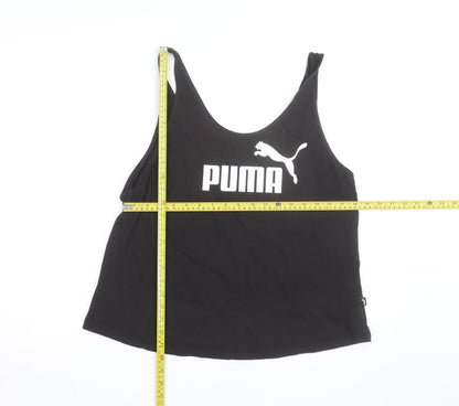 Puma Womens Black Sports Tank Top Size 14 Cotton Blend