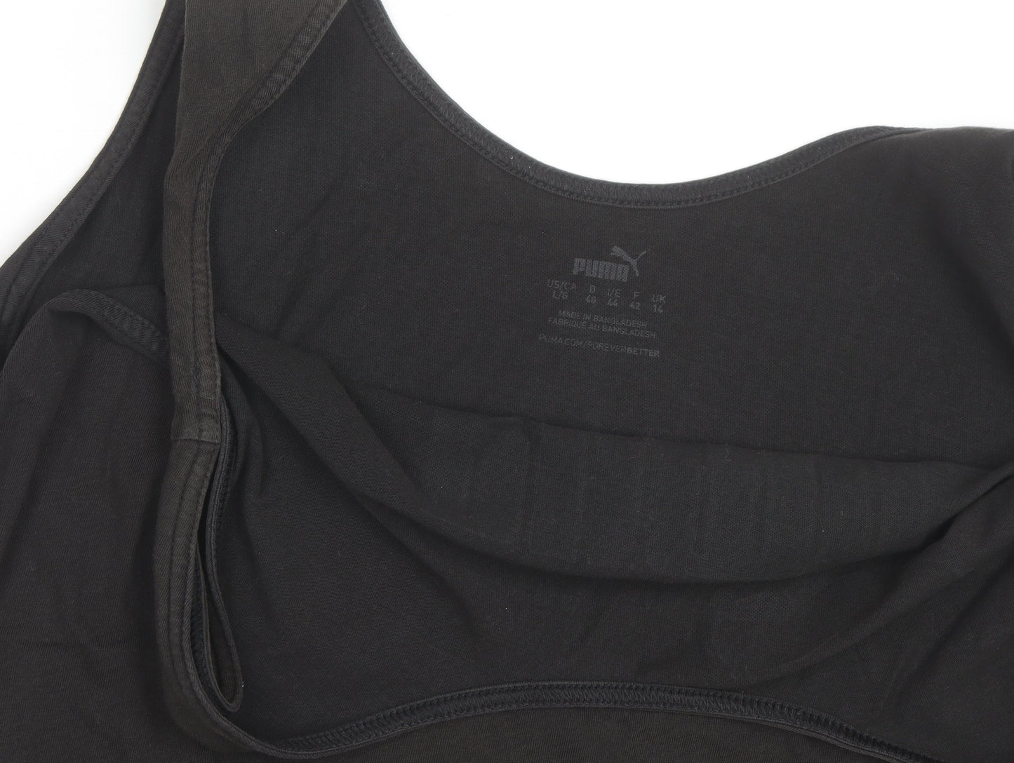 Puma Womens Black Sports Tank Top Size 14 Cotton Blend
