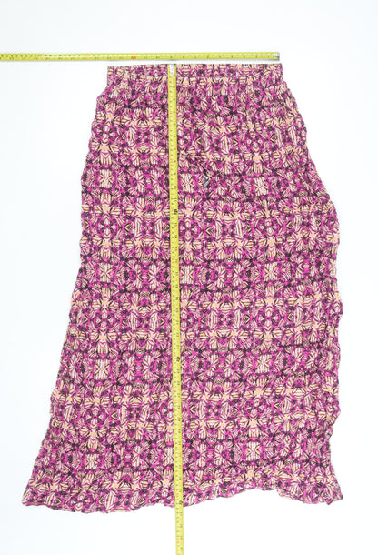 New Look Womens Multicoloured Animal Print Midi A-Line Skirt Size 12
