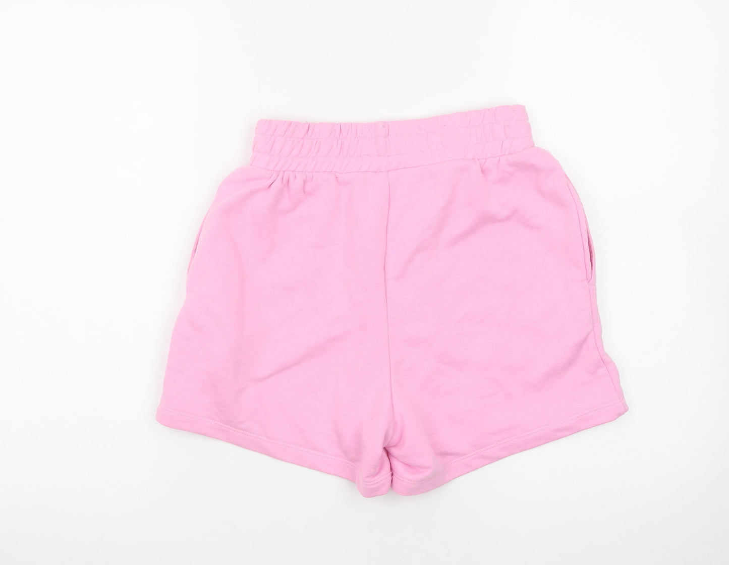 SmileyWorld Women's Pink XS Sweat Shorts with Logo Print