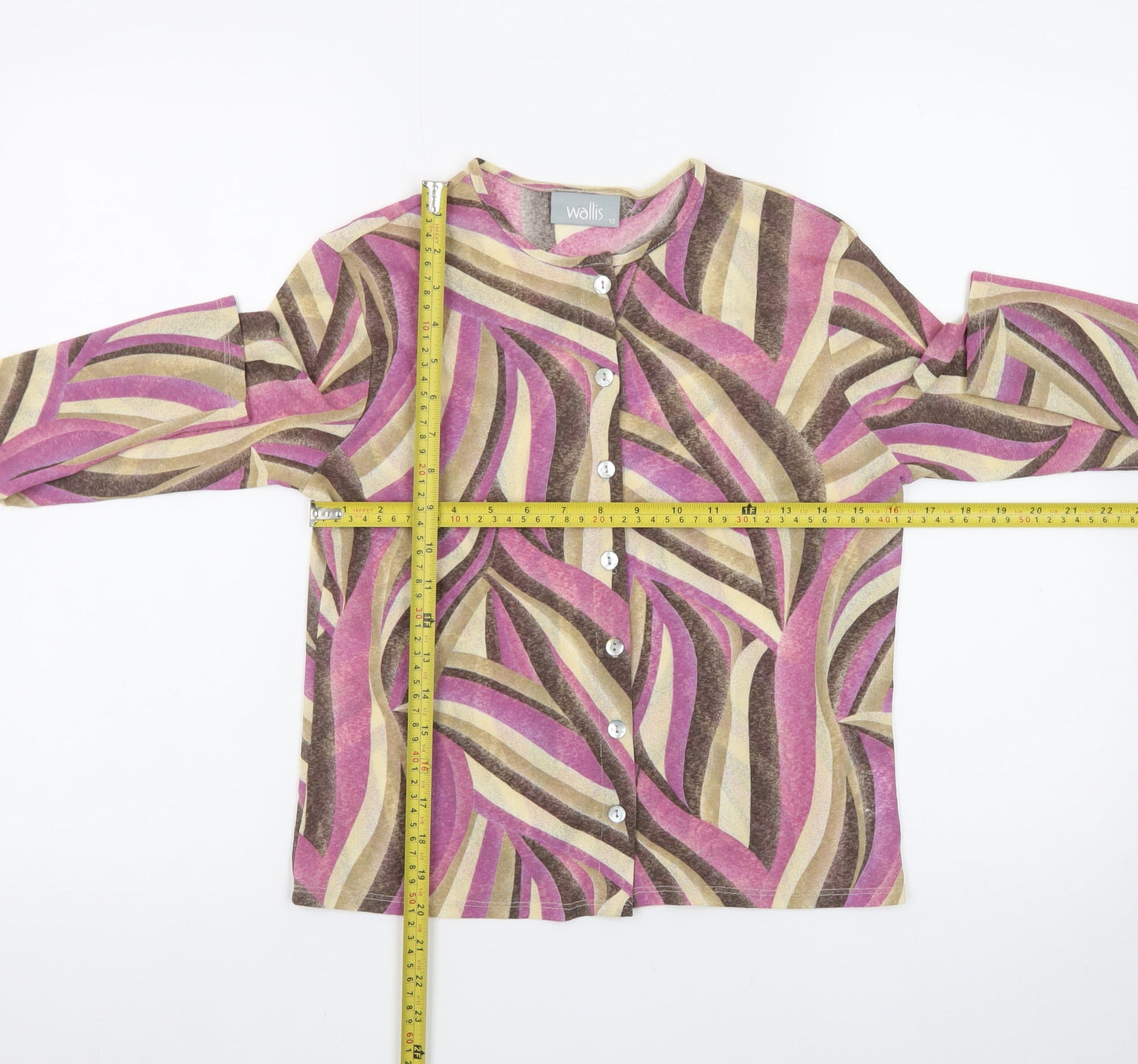 Wallis Women’s Multicoloured Size 12 Button-Up Long Sleeve Top