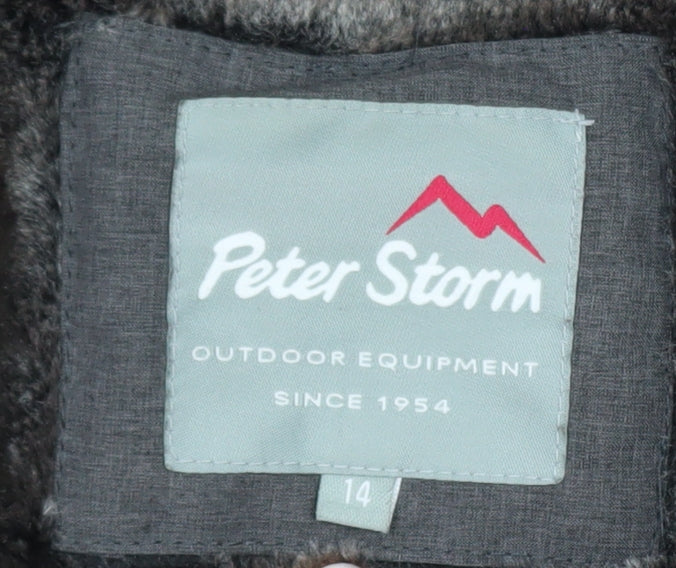 Peter Storm Womens Grey Waterproof Hooded Parka Jacket Size 14