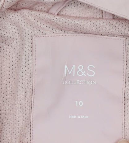 Marks and Spencer Women’s Pink Hooded Waterproof Rain Coat Size 10