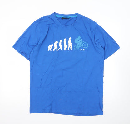 Peter Storm Men's Blue Funny Cycling Graphic T-Shirt Size L