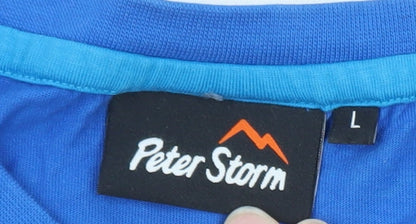 Peter Storm Men's Blue Funny Cycling Graphic T-Shirt Size L