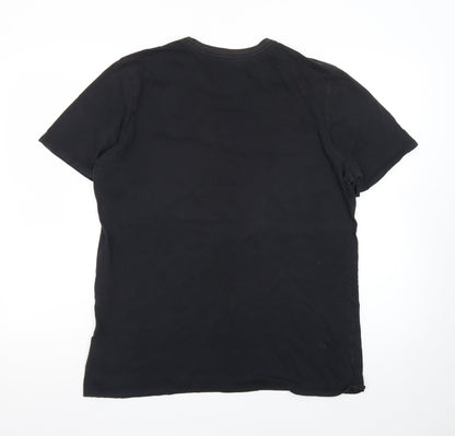 Nike Men's Black Short Sleeve Crew Neck Cotton Athletic T-Shirt L