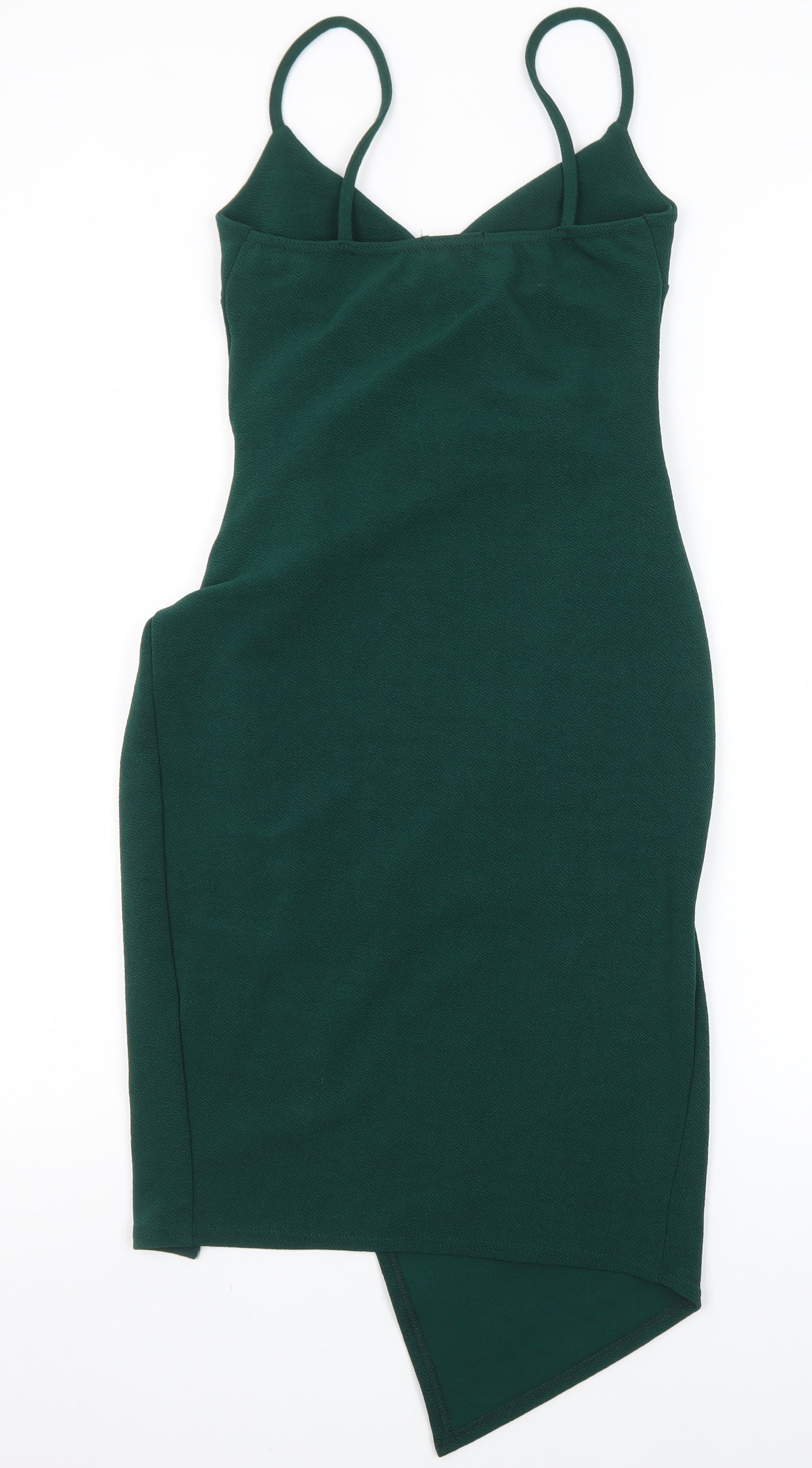 PrettyLittleThing Women’s Green Size 10 Bodycon Ruched Dress