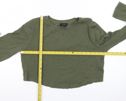New Look Women's Green Long Sleeve Crew Neck Slim Fit Jumper Size 18