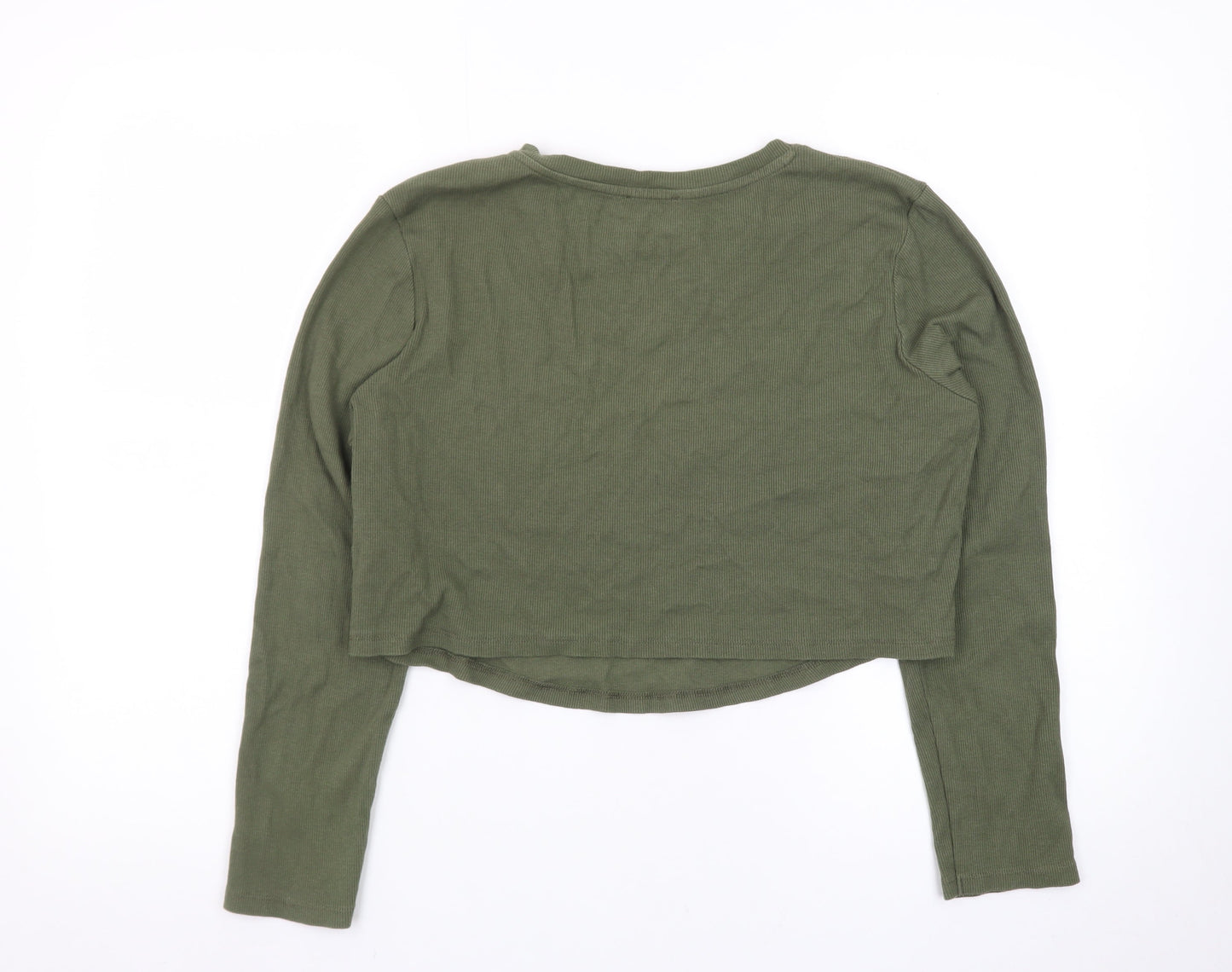 New Look Women's Green Long Sleeve Crew Neck Slim Fit Jumper Size 18