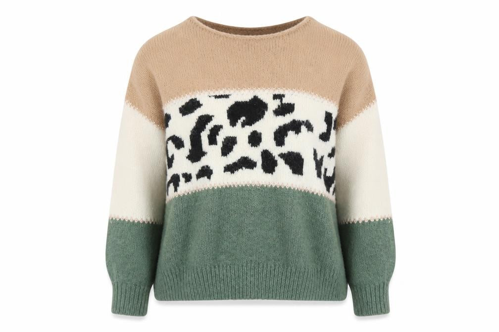 U Womens Multicoloured Animal Print Pullover Jumper One Size