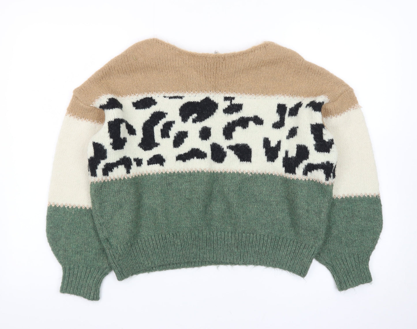 U Womens Multicoloured Animal Print Pullover Jumper One Size