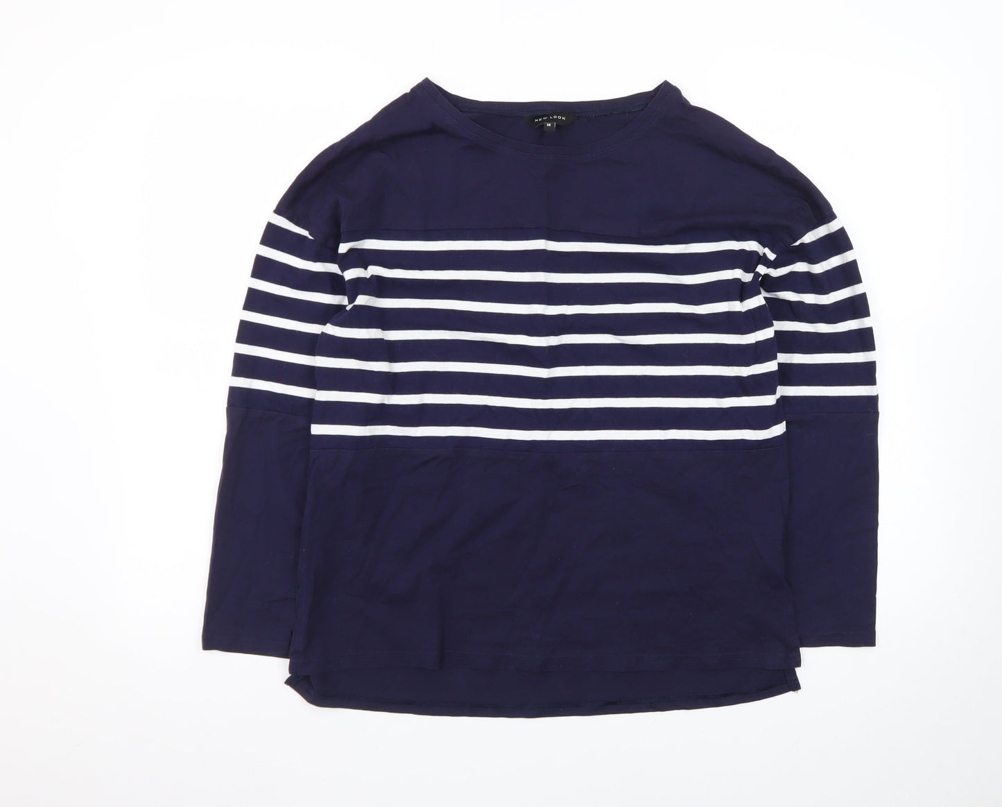 New Look Womens Blue Striped Long Sleeve Crew Neck Jumper Size 14