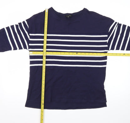New Look Womens Blue Striped Long Sleeve Crew Neck Jumper Size 14