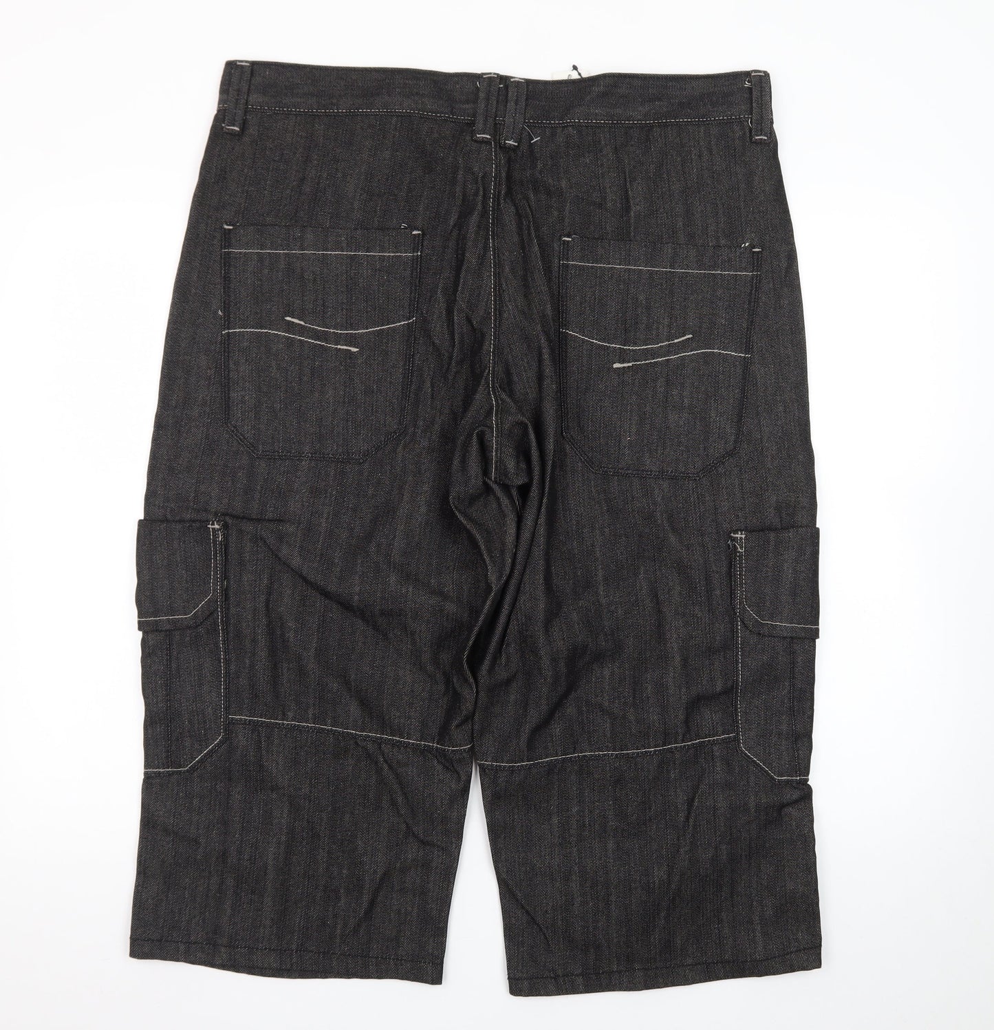 Denim Co Men's Black Cargo Denim Shorts W38 Regular Fit