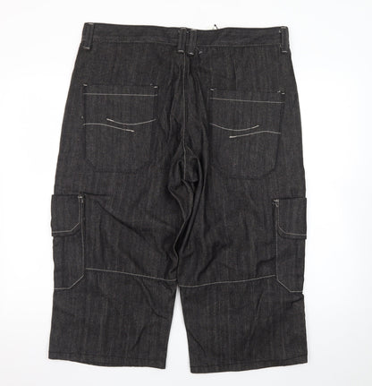 Denim Co Men's Black Cargo Denim Shorts W38 Regular Fit