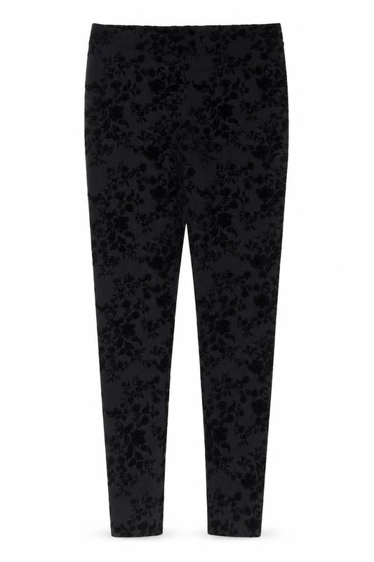 Marks & Spencer Women’s Black Floral Velvet Ankle Leggings Size 10