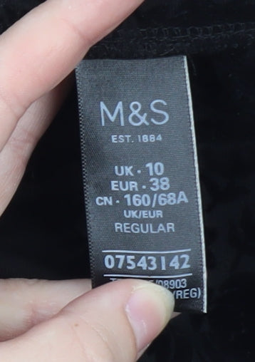 Marks and Spencer Women’s Black Floral Velvet Ankle Leggings Size 10