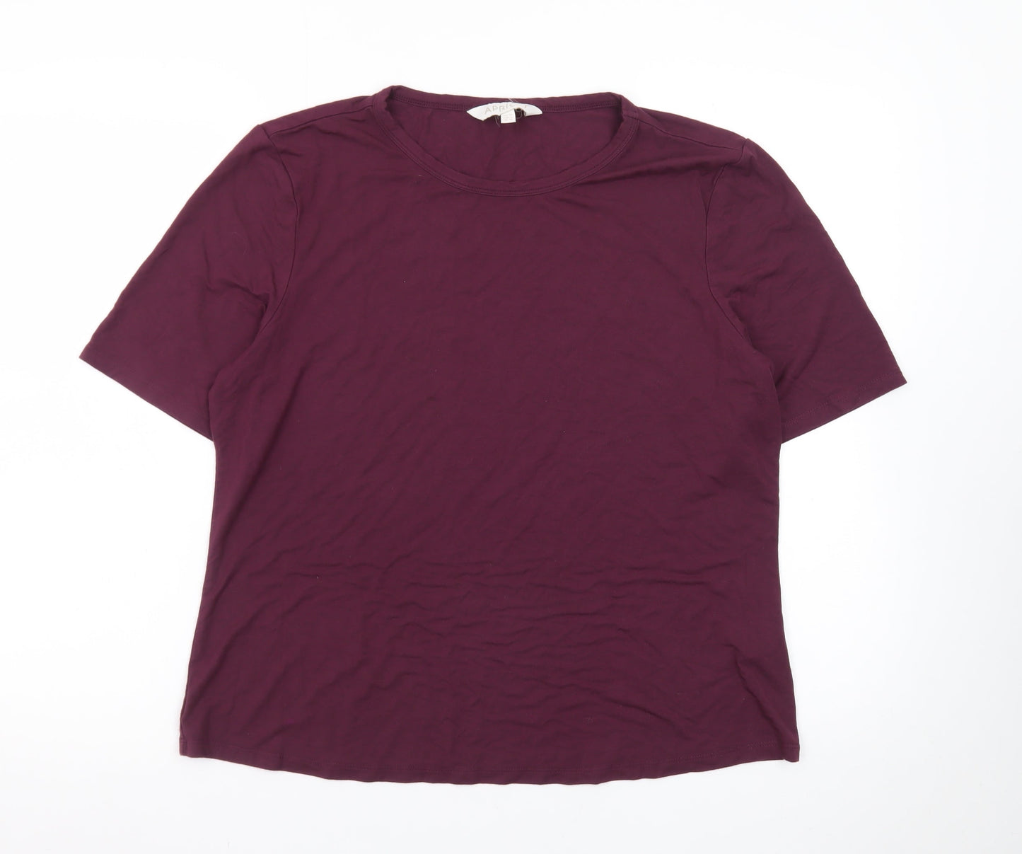Apricot Womens Purple Short Sleeve Basic T-Shirt Size 14