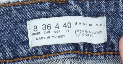 Primark Women Blue Size 8 High Rise Mom Jeans Denim Co