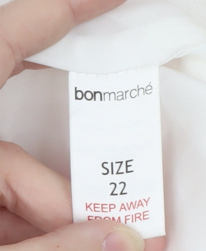 Bonmarché Women’s Multicoloured Floral Linen Blend Sleeveless Shift Dress Size 22