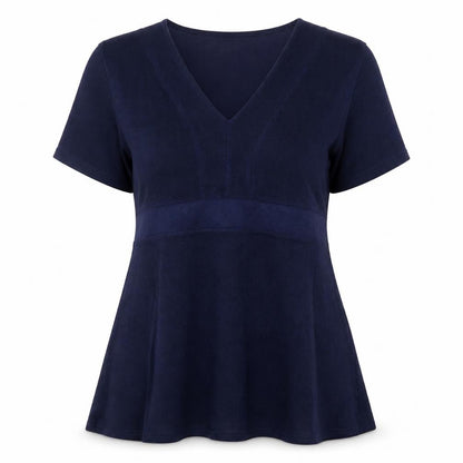 Emelia Classics Women’s Blue V-Neck Tunic Blouse Size L