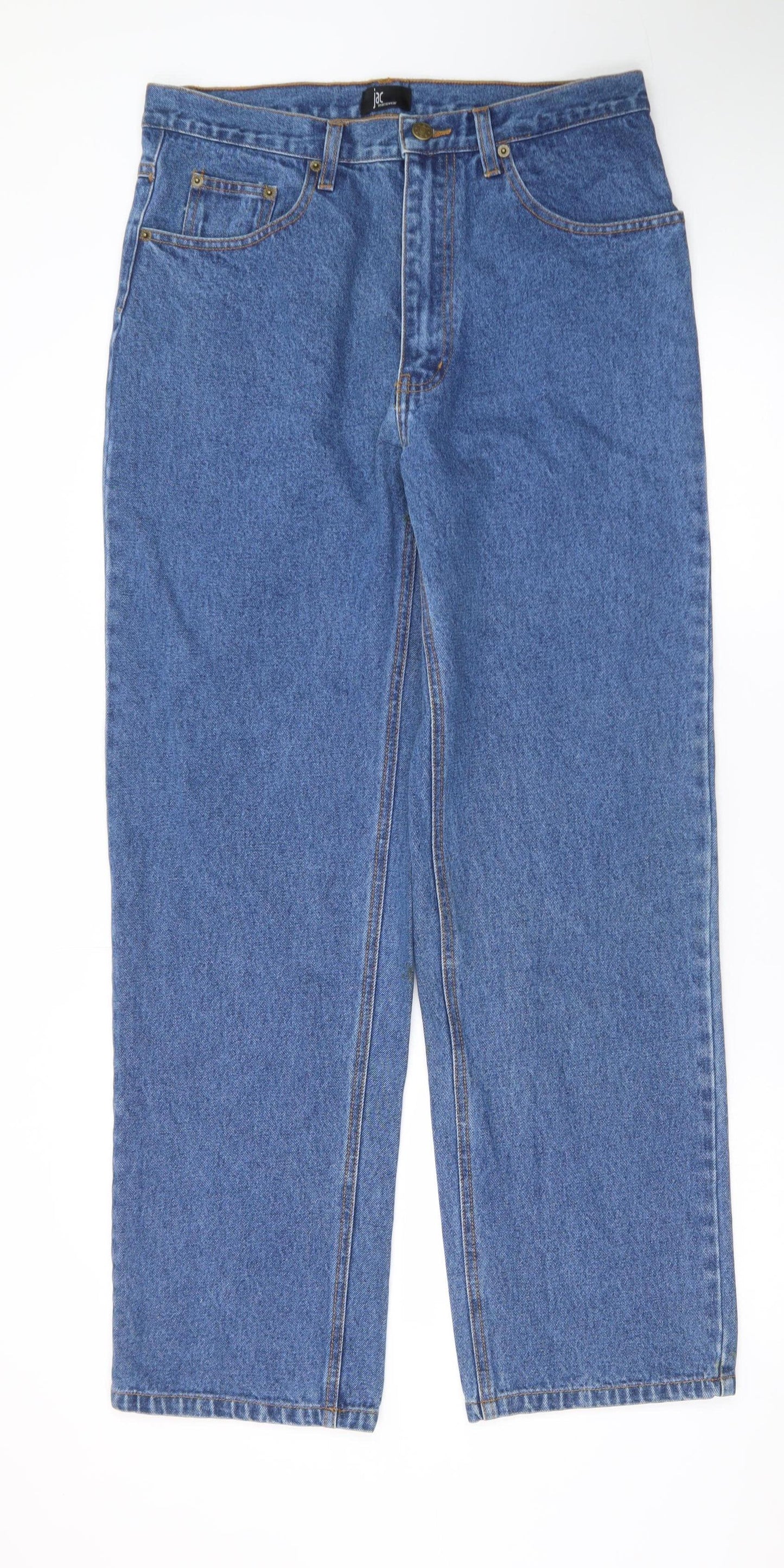 Jac Mens Blue Straight Leg Denim Jeans W32 L31 Regular Fit
