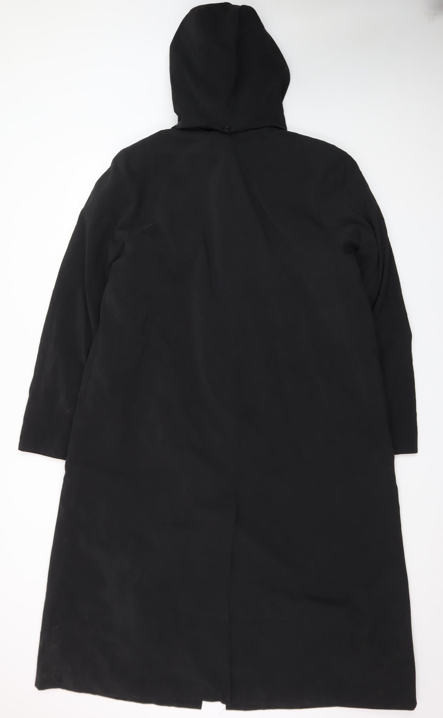 Liz Claiborne Women's Black Long Hooded Rain Coat Size 12