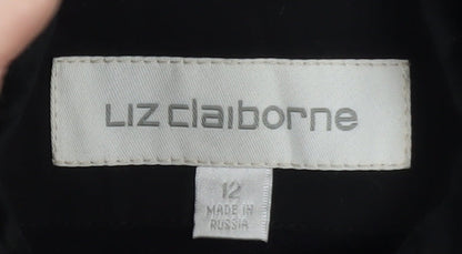 Liz Claiborne Women's Black Long Hooded Rain Coat Size 12