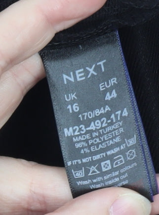 Next Women's Black Size 16 Pencil Skirt Stretch Knee Length
