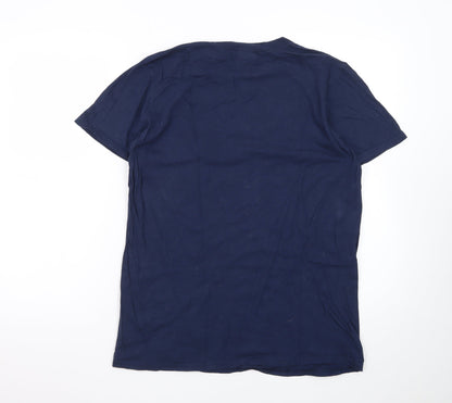 Ride Like The Wind Men's Blue Graphic Cycling T-Shirt Size M