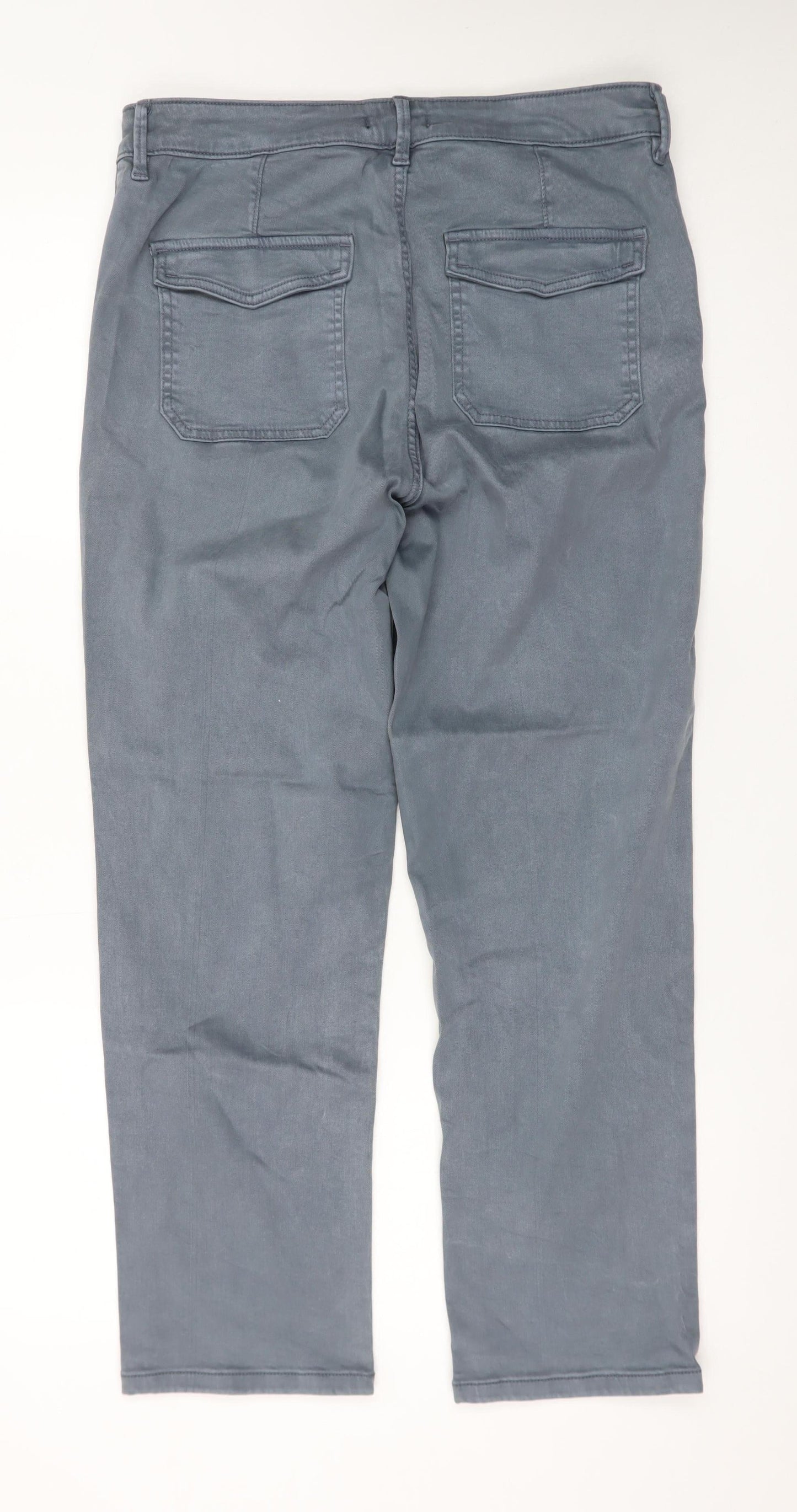 F&F Women’s Grey Cargo Stretch Cotton Twill Trousers Size 12