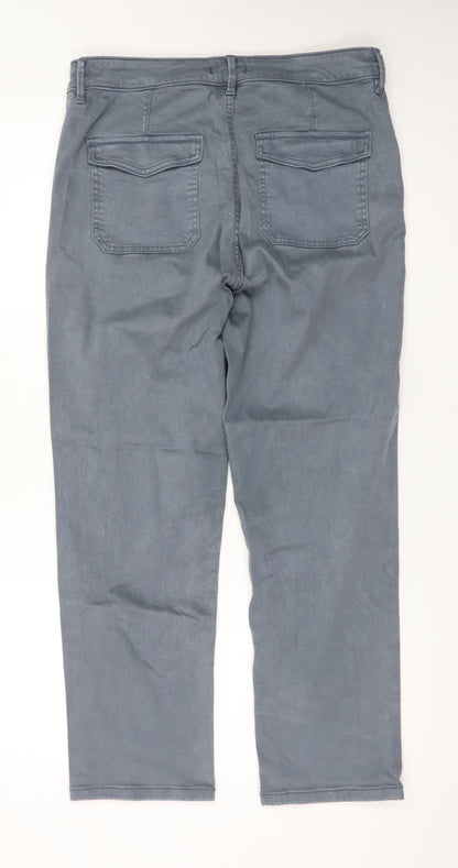 F&F Women’s Grey Cargo Stretch Cotton Twill Trousers Size 12