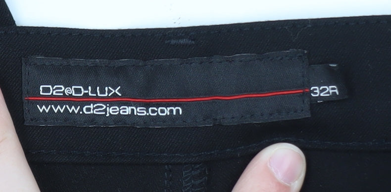 D2@D-Lux Men's Black Regular Fit Straight Jeans 32R