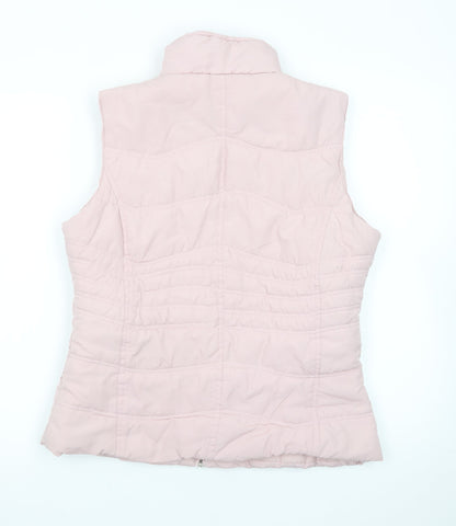 Paul Berman Womens Pink Puffer Waistcoat Size 12 Quilted Zip Lightweight