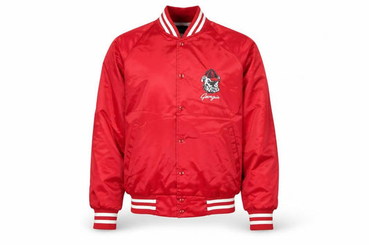 Bridgeport Men's Red Varsity Jacket Size L 42in College Sports Style