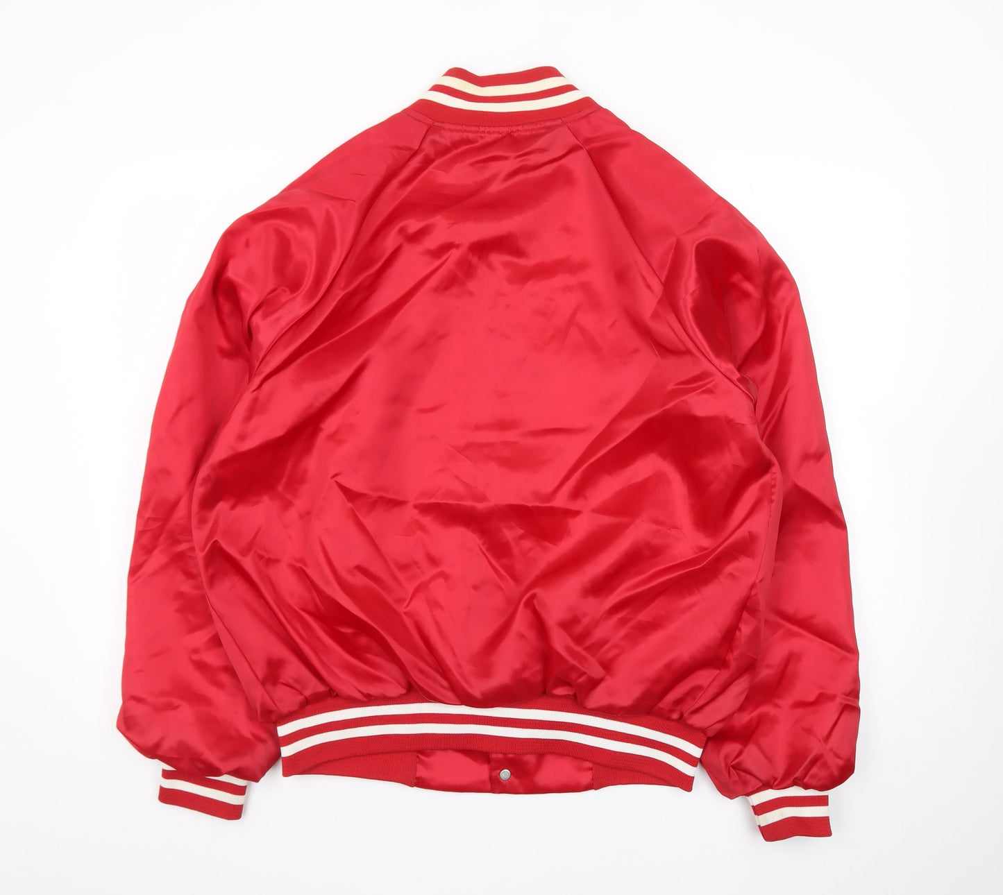 Bridgeport Men's Red Varsity Jacket Size L 42in College Sports Style