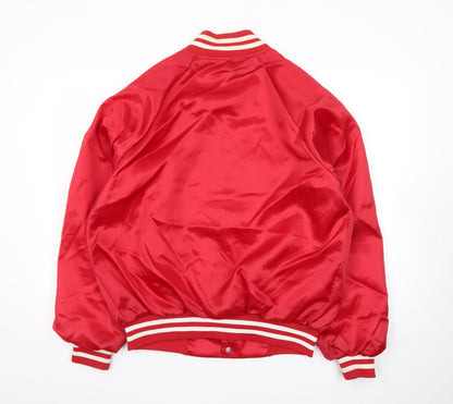 Bridgeport Men's Red Varsity Jacket Size L 42in College Sports Style