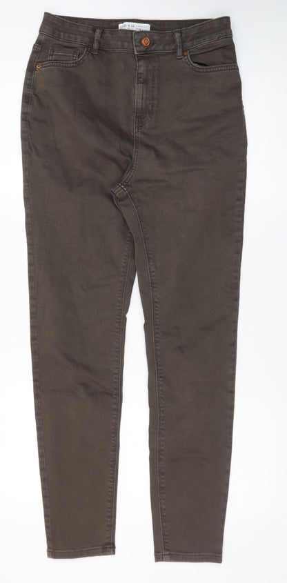 Primark Women Brown Skinny Jeans Size 12 High Rise Denim Co
