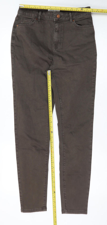 Primark Women Brown Skinny Jeans Size 12 High Rise Denim Co