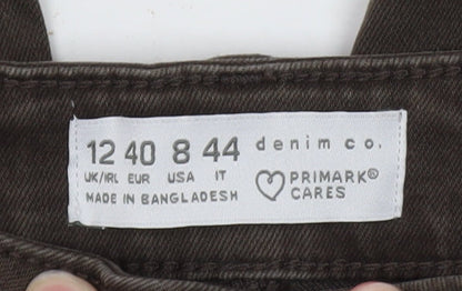 Primark Women Brown Skinny Jeans Size 12 High Rise Denim Co