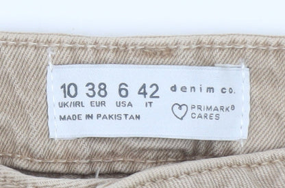 Primark Women’s Beige Straight Leg Jeans Size 10 Regular Fit