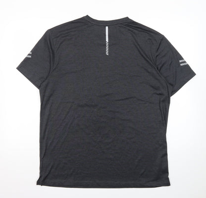 Next Mens Black Athletic Running T-Shirt L Lightweight Reflective