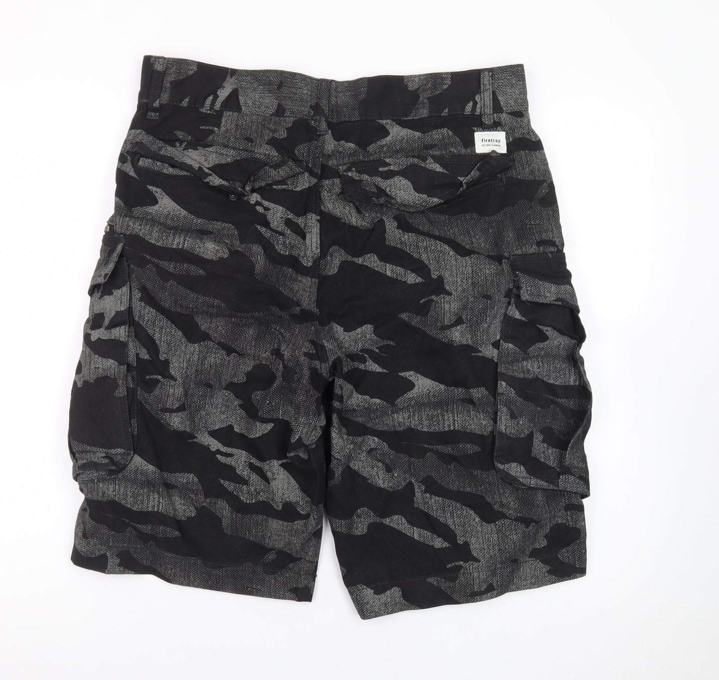Firetrap Men's Black Camouflage Cargo Shorts Size M