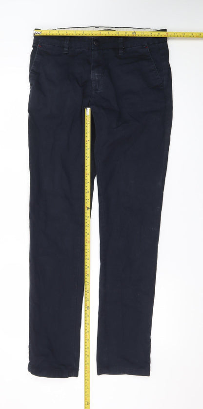 Zara Man Blue Slim Fit Chino Trousers Men's 31W Straight Casual