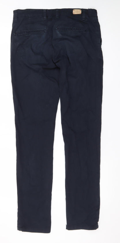 Zara Man Blue Slim Fit Chino Trousers Men's 31W Straight Casual